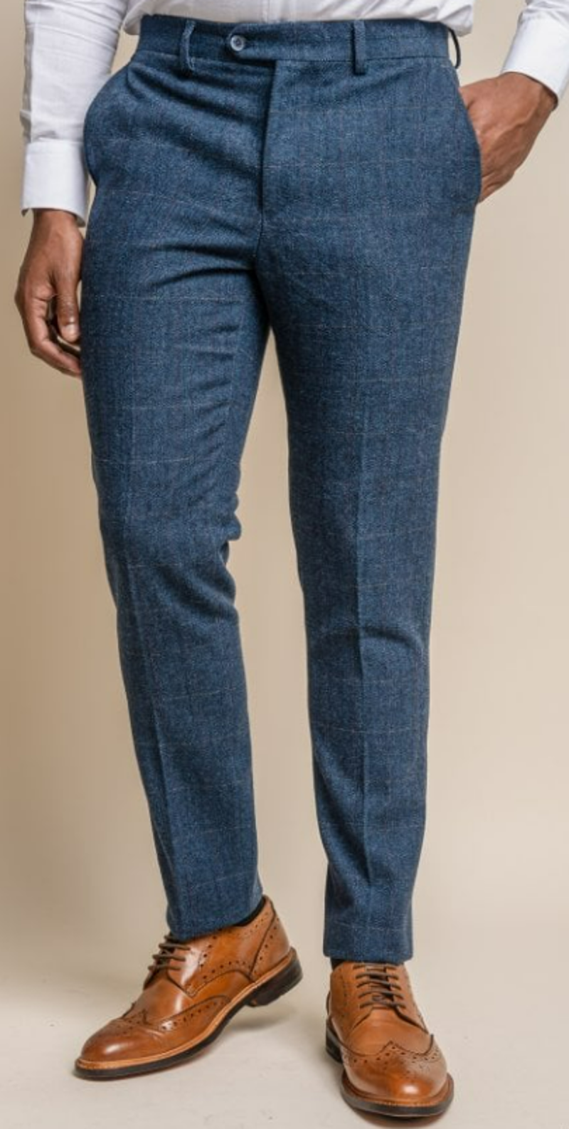 Cavani Carnegi Tweed Trousers Blue-1